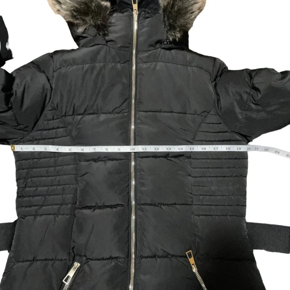 YMI Medium Black and Gold Long Winter Jacket - Picture 5 of 14